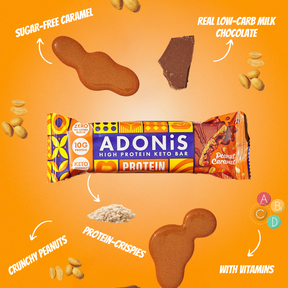 Caramel Peanut Keto High Protein Bars  (16x45g)