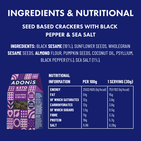 Black Pepper & Sea Salt Keto Crackers (10x60g)
