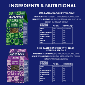 organic keto crackers ingredients and nutritionals