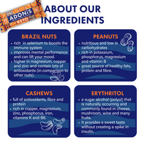 Natural ingredients: brazil nuts, peanuts, cashews